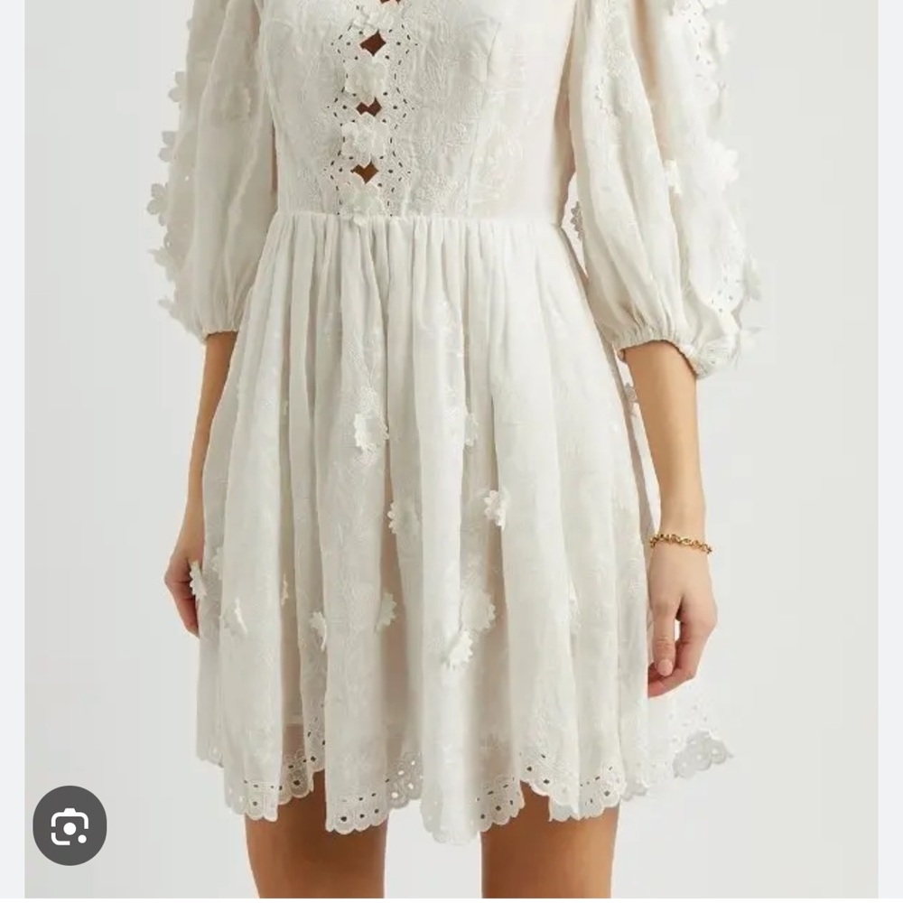 ZIMMERMANN Rosa Embroidered Mini Dress - NWT -  AU 0 or US 2-4